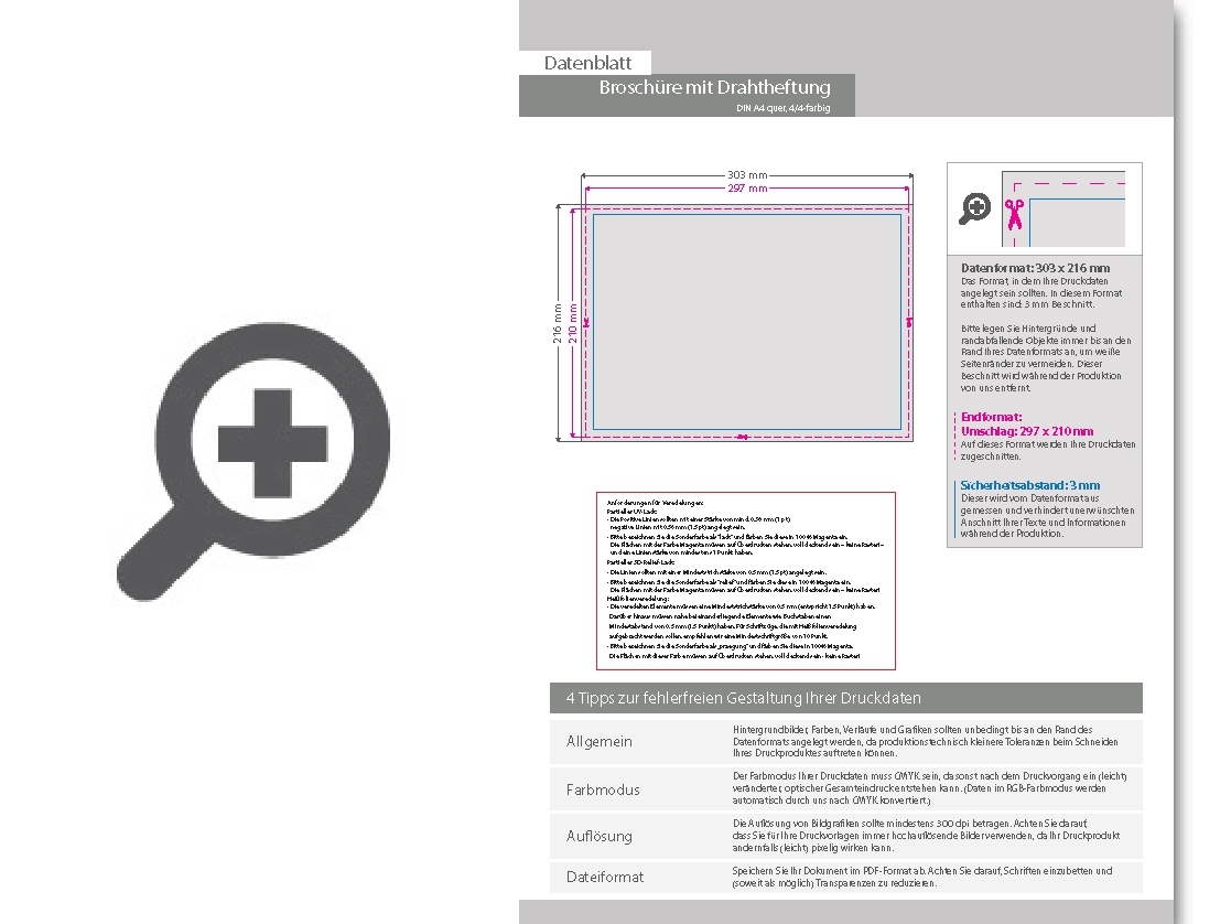 Product Bild brosch__re_mit_drahtheftung__endformat_din_a4_quer__12-seitig