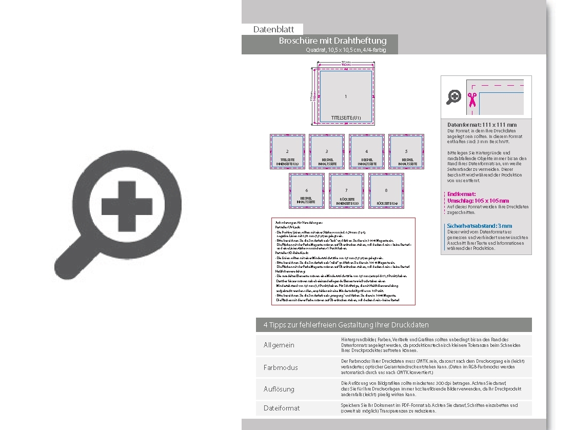 Product Bild brosch__re_mit_drahtheftung__endformat_quadrat_10_5_cm_x_10_5_cm__152-seitig