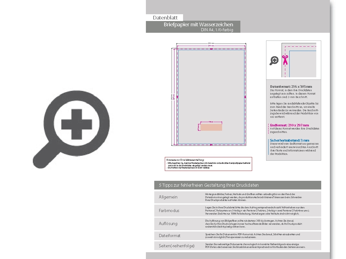 Product Bild briefpapier_din_a4__1_0_farbig__(vorderseite__graustufen___r__ckseite__unbedruckt)__bankpostpapier_mit_wasserzeichen
