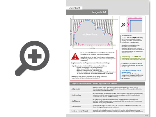 Product Bild hochwertiges_magnetschild_in_wolke-form