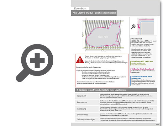 Product Bild leichtschaumplatte_stadur_mit_anti-graffiti-lack_gl__nzend_in_katze-form_konturgefr__st___einseitig_4_0-farbig_bedruckt