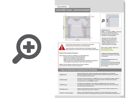 Product Bild leichtschaumplatte_stadur_mit_anti-graffiti-lack_gl__nzend_in_shirt-form_konturgefr__st___einseitig_4_0-farbig_bedruckt
