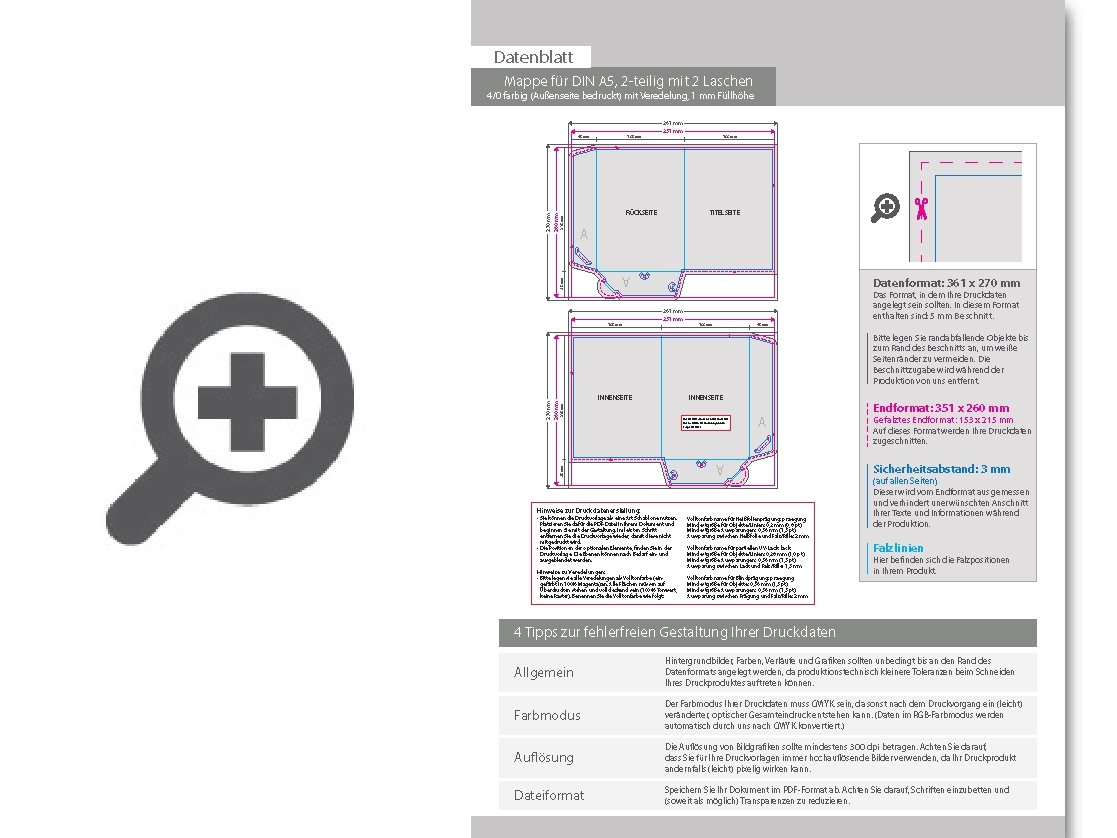 Product Bild mappe_f__r_din_a5__2-teilig_mit_2_laschen__4_0_farbig_(au__enseite_bedruckt)__mit_glanzfolie_kaschiert