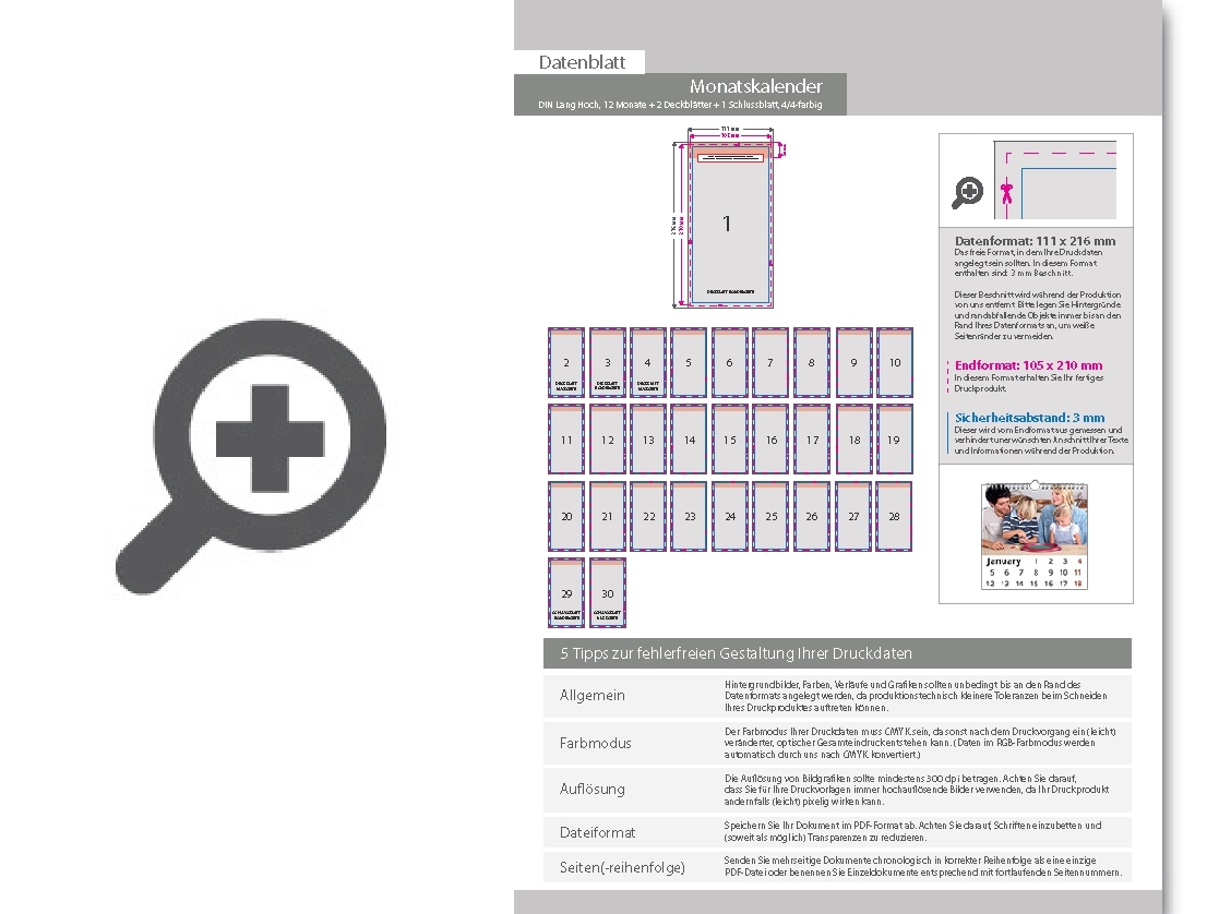 Product Bild monatskalender_15_blatt_(12_monate_+_2_deckbl__tter_+_1_schlussblatt)__beidseitig_bedruckt_4_4_farbig__din_lang_hoch_(105_x_210_mm)